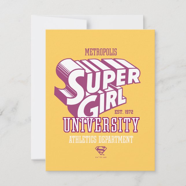 Supergirl Metropolis University Athletics Dept. Note Card (Front)