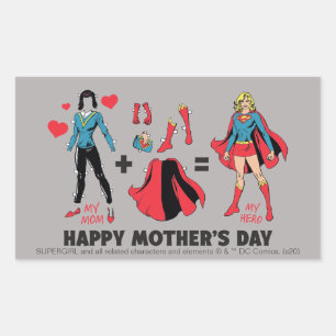 Supergirl My Mom = My Hero Rectangular Sticker