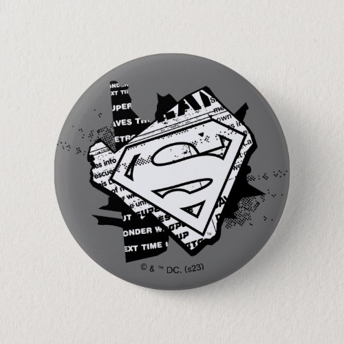 Supergirl Newsprint S_Shield Button