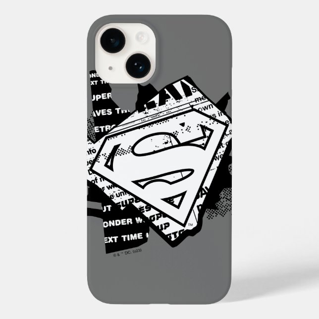 Supergirl Newsprint S-Shield Case-Mate iPhone Case (Back)