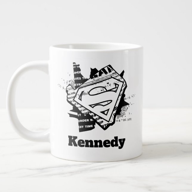 Supergirl Newsprint S-Shield Giant Coffee Mug (Left)