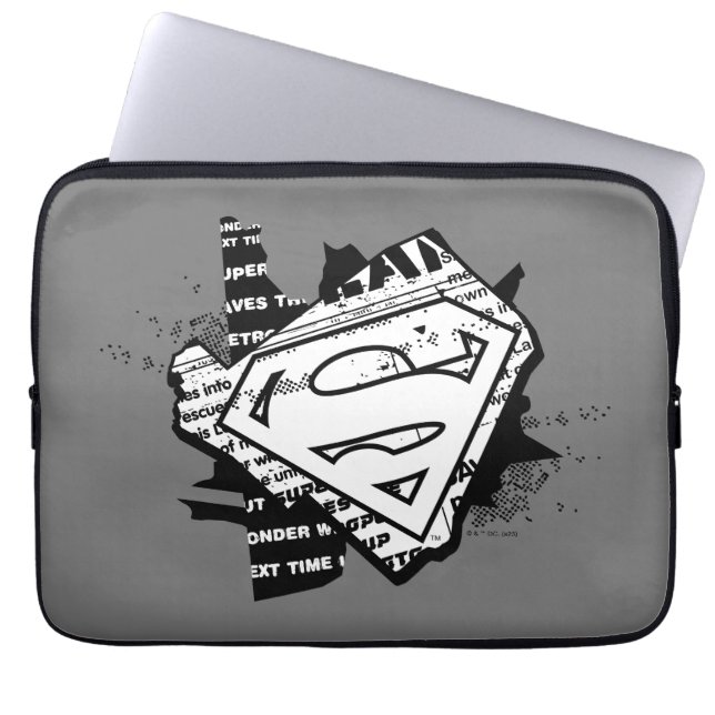 Supergirl Newsprint S-Shield Laptop Sleeve (Front)