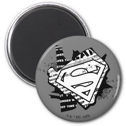 Supergirl Newsprint S_Shield Magnet
