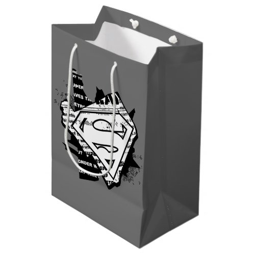 Supergirl Newsprint S_Shield Medium Gift Bag