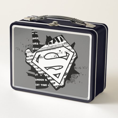 Supergirl Newsprint S_Shield Metal Lunch Box