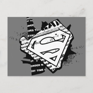 Supergirl Newsprint S-Shield Postcard