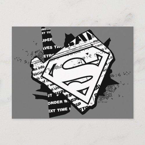 Supergirl Newsprint S_Shield Postcard