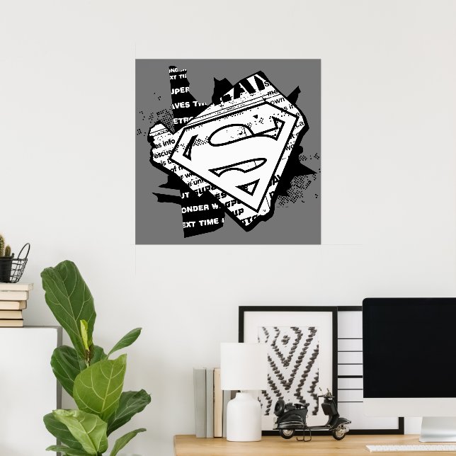 Supergirl Newsprint S-Shield Poster (Home Office)