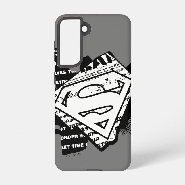Supergirl Newsprint S-Shield Samsung Galaxy Case (Back)