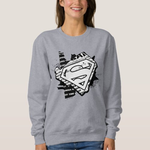 Supergirl Newsprint S_Shield Sweatshirt