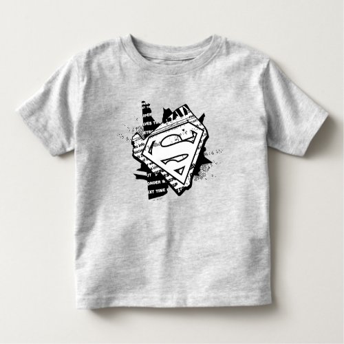 Supergirl Newsprint S_Shield Toddler T_shirt