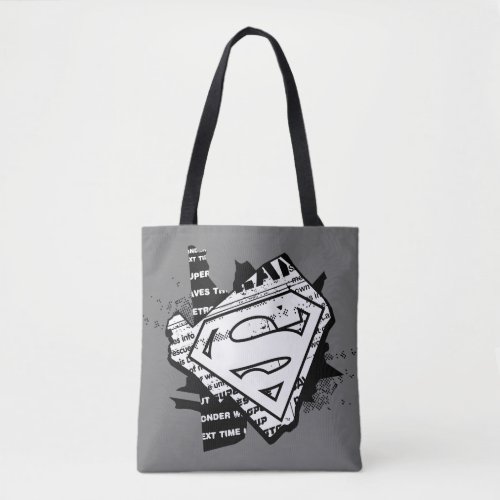Supergirl Newsprint S_Shield Tote Bag