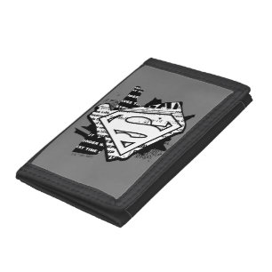 Supergirl Newsprint S-Shield Trifold Wallet