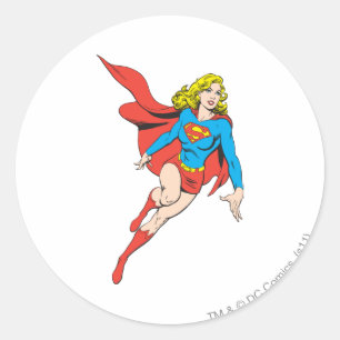Supergirl on the Move Classic Round Sticker