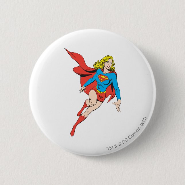 Supergirl on the Move Pinback Button (Front)