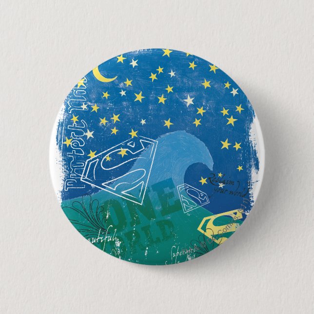 Supergirl One World Pinback Button (Front)