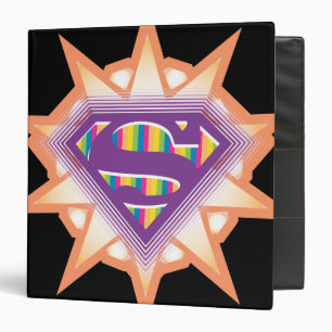 Supergirl Orange Starburst 3 Ring Binder
