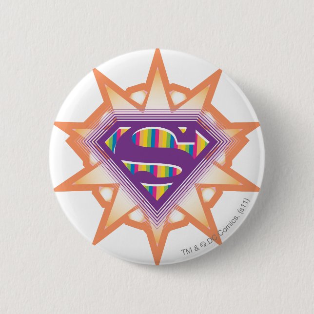 Supergirl Orange Starburst Pinback Button (Front)