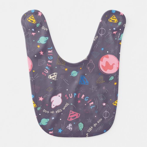 Supergirl Out of This World Retro Graphic Baby Bib