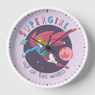 Supergirl Out of This World Retro Graphic Clock