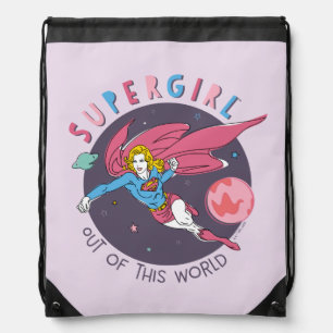Supergirl Out of This World Retro Graphic Drawstring Bag