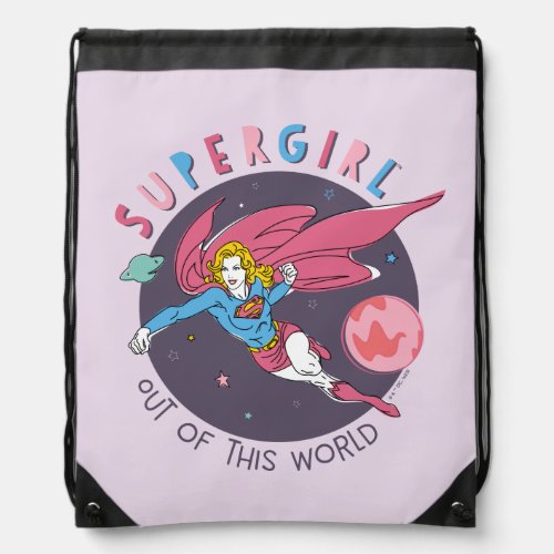 Supergirl Out of This World Retro Graphic Drawstring Bag