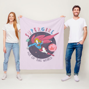 Supergirl Out of This World Retro Graphic Fleece Blanket