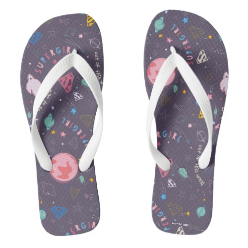 Supergirl Out of This World Retro Graphic Flip Flops