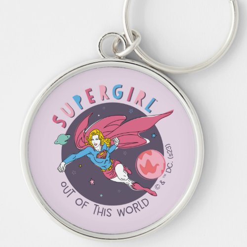 Supergirl Out of This World Retro Graphic Keychain