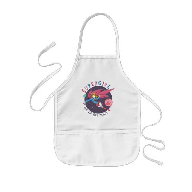 Supergirl Out of This World Retro Graphic Kids' Apron (Front)