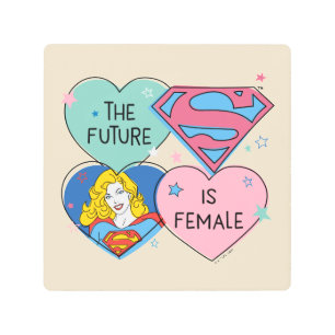 Supergirl Out of This World Retro Graphic Metal Print