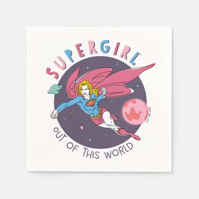 Supergirl Out of This World Retro Graphic Napkins (Front)