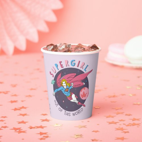 Supergirl Out of This World Retro Graphic Paper Cups