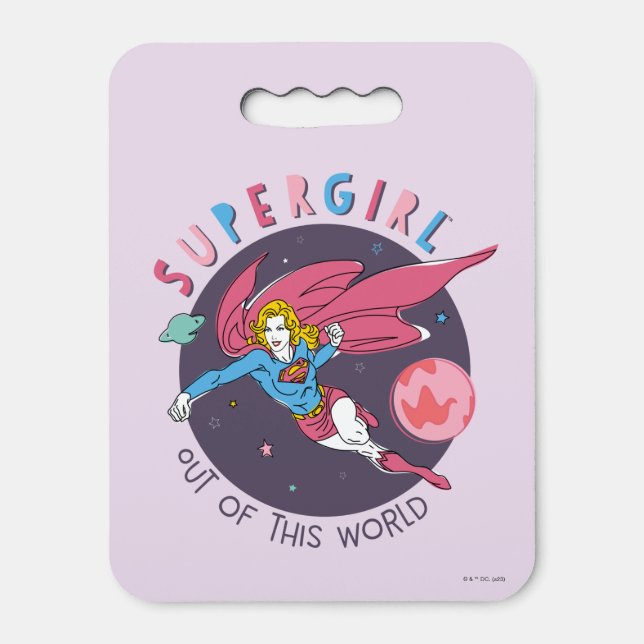 Supergirl Out of This World Retro Graphic Seat Cushion (Front Vertical)