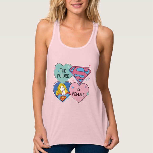 Supergirl Out of This World Retro Graphic Tank Top (Front)