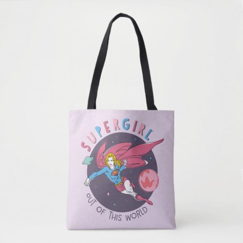 Supergirl Out of This World Retro Graphic Tote Bag