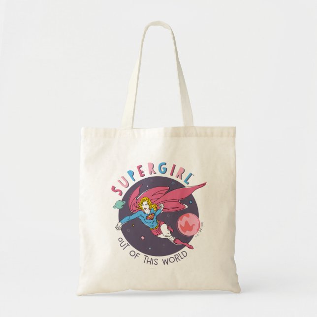Supergirl Out of This World Retro Graphic Tote Bag (Front)