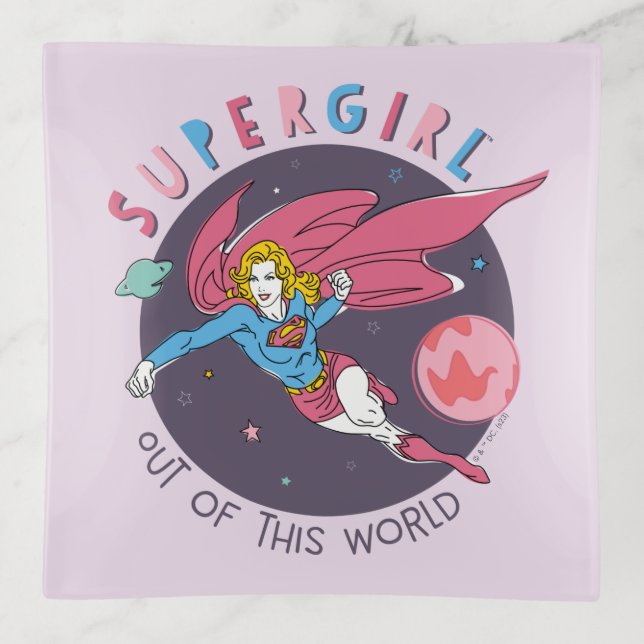 Supergirl Out of This World Retro Graphic Trinket Tray (Front)