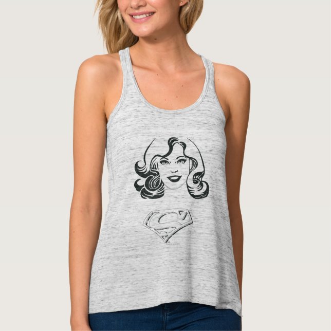 Supergirl Outline 1 Tank Top (Front)