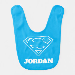 Supergirl Outline S-Shield Baby Bib