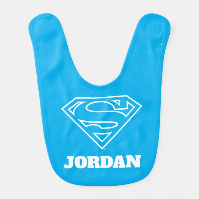 Supergirl Outline S-Shield Baby Bib (Front)