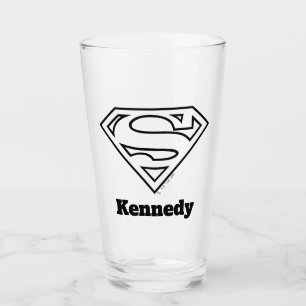 Supergirl Outline S-Shield Glass