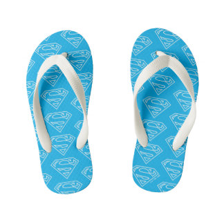 Supergirl Outline S-Shield Kid's Flip Flops