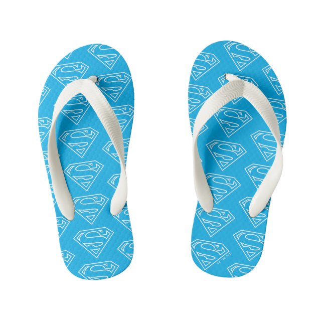 Supergirl Outline S-Shield Kid's Flip Flops (Footbed)