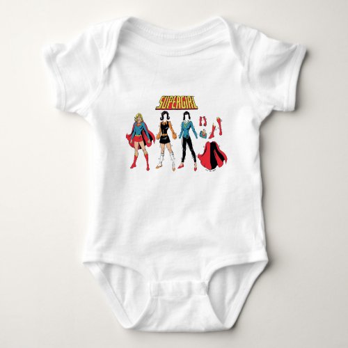 Supergirl Paper Doll Graphic Baby Bodysuit