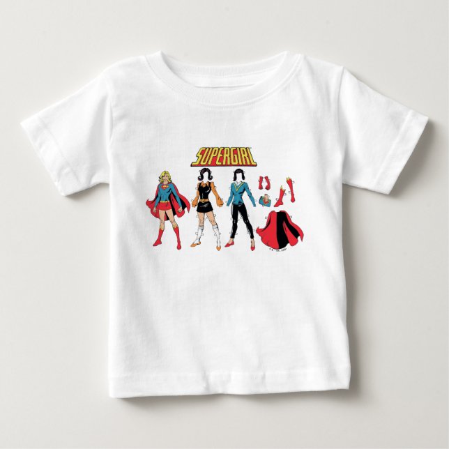 Supergirl Paper Doll Graphic Baby T-Shirt (Front)
