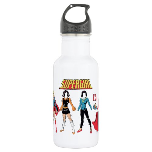 Supergirl Paper Doll Graphic Stainless Steel Water Bottle