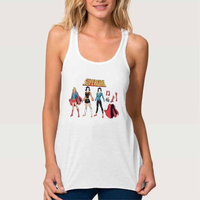 Supergirl Paper Doll Graphic Tank Top (Front)