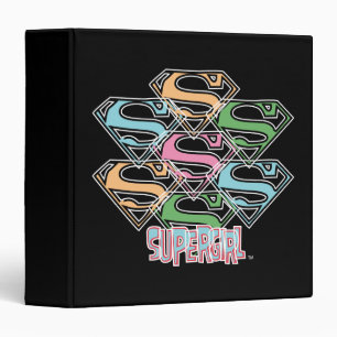 Supergirl Pastel Logo Collage 3 Ring Binder
