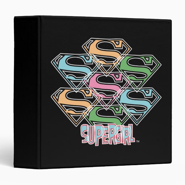 Supergirl Pastel Logo Collage 3 Ring Binder (Front/Spine)